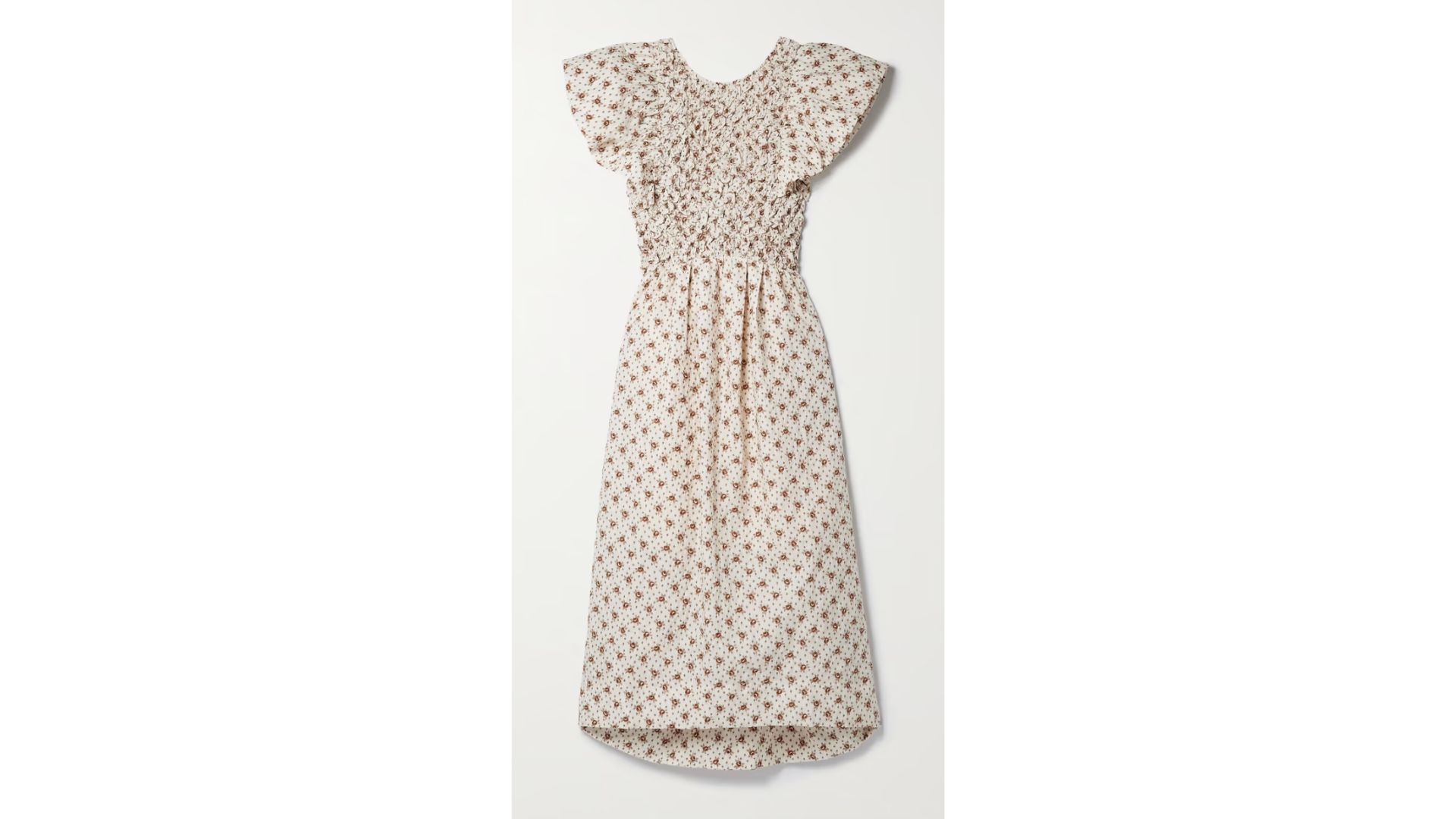 SEA - Wilma Smocked cutout matelasse cotton-blend midi dress net-a-porter always on vacation